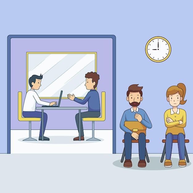 Free vector people waiting job interview concept