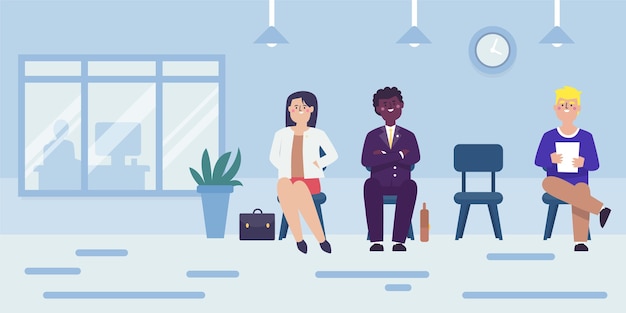 Free vector people waiting job interview