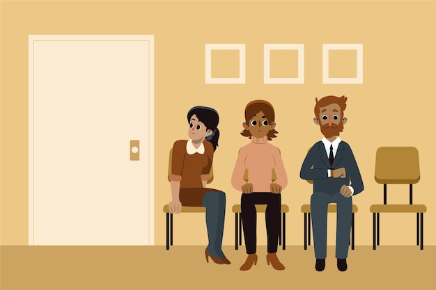 Free vector people waiting job interview