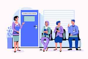 Free vector people waiting job interview