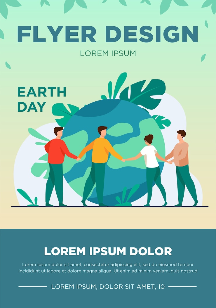 Free Vector people walking around globe and holding each other by hands flat vector illustration. tiny people saving world ecology. big planet. earth day environment saving and nature care concept