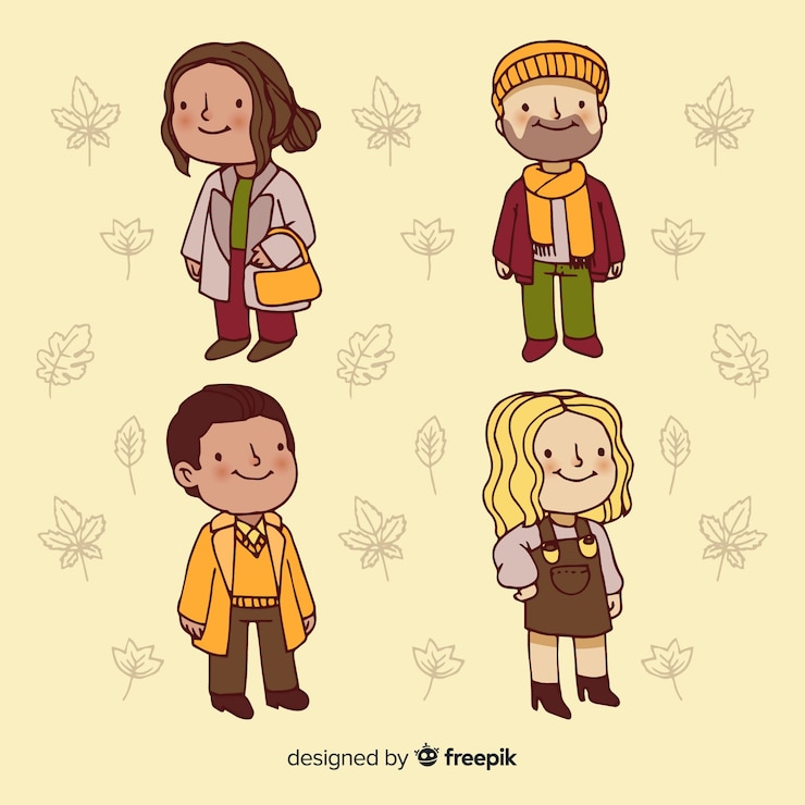 免費 Vector 穿著秋季服裝的人
