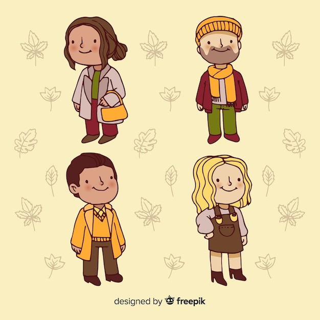 People wearing autumn clothes