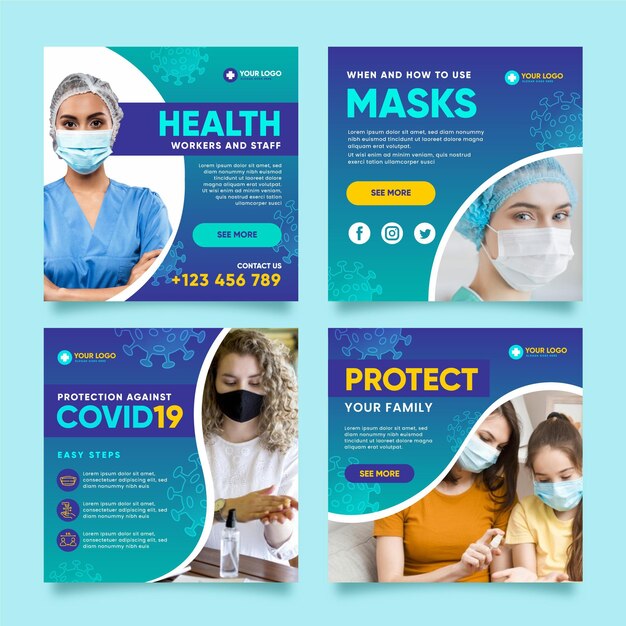 People wearing masks instagram post collection