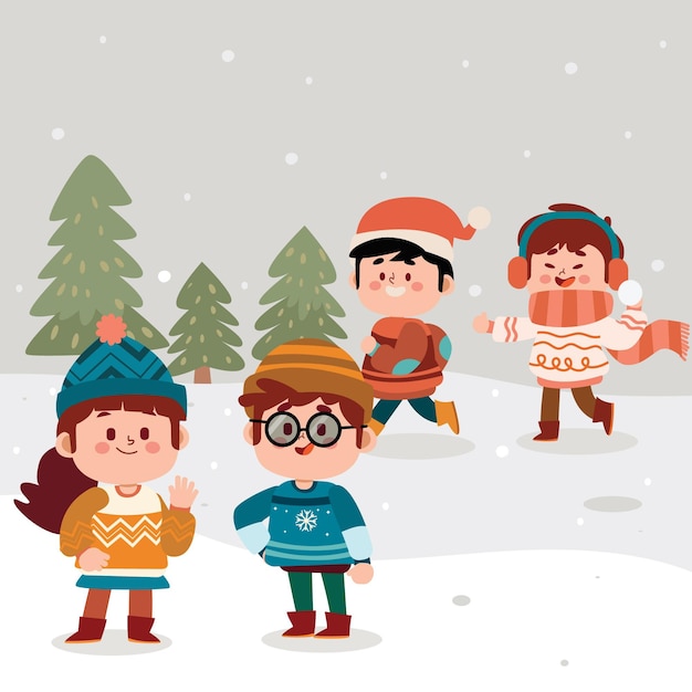 Free vector people wearing ugly sweaters