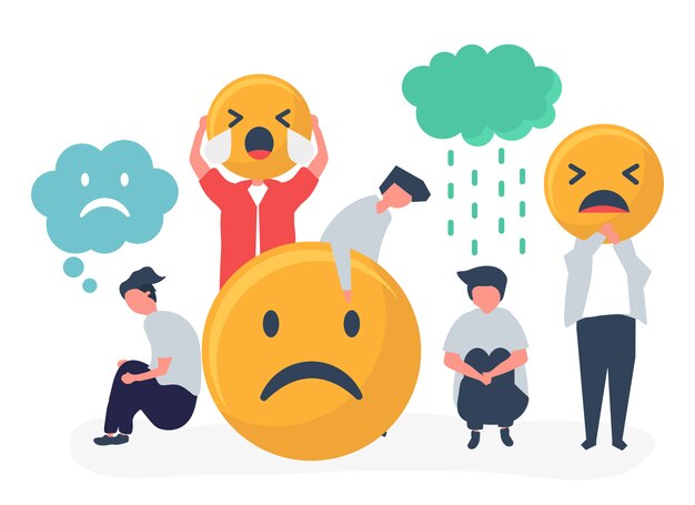 People with depression and unhappiness