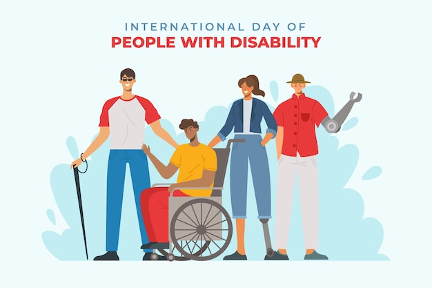 Free vector people with disability illustration