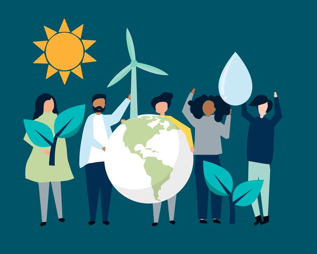 people with environmental sustainability concept