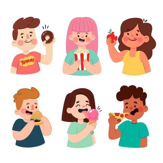 Free vector people with food concept