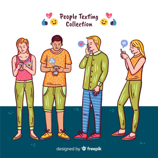 People with smartphone collection
