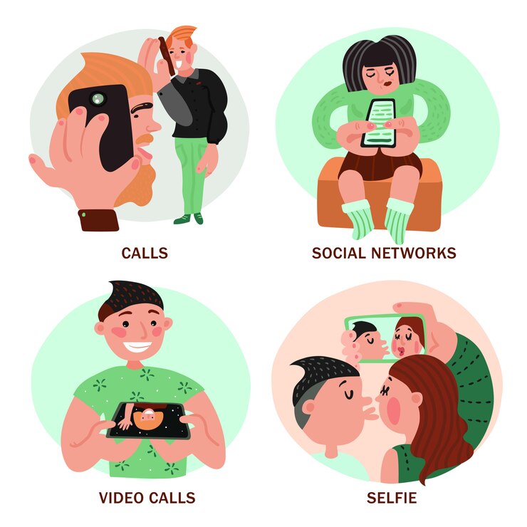 Free Vector people with smartphones design concept