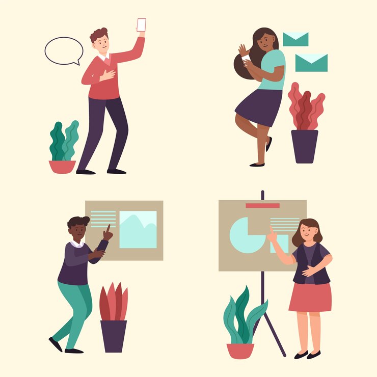 Free Vector people with technology devices