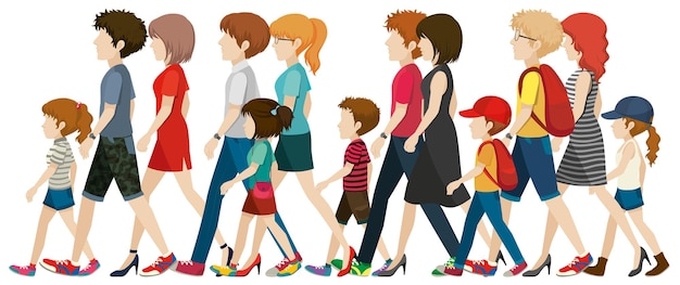 Free vector people without faces walking