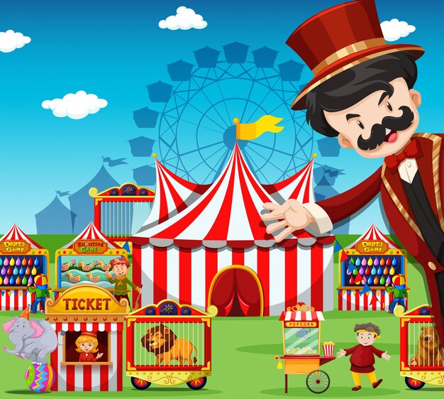 people working at the circus