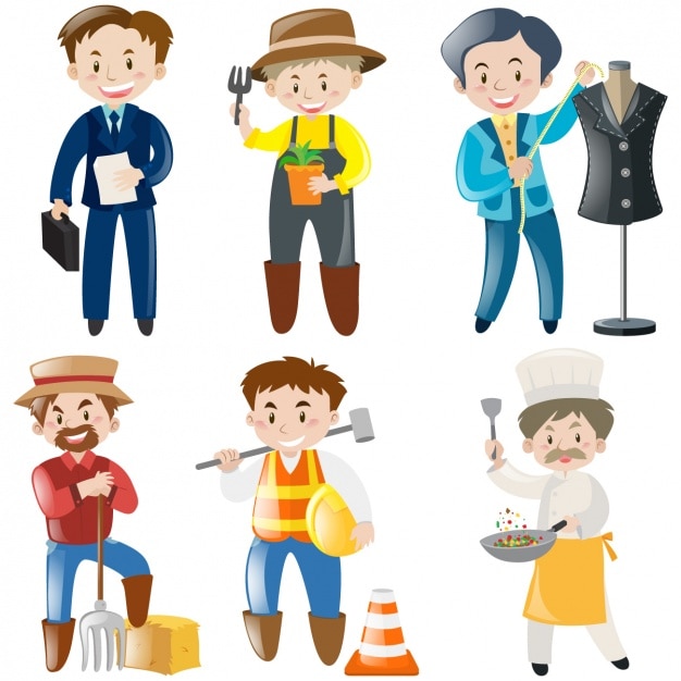 Free vector people working collection