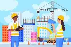 Free vector people working on construction