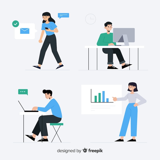 people working at the office