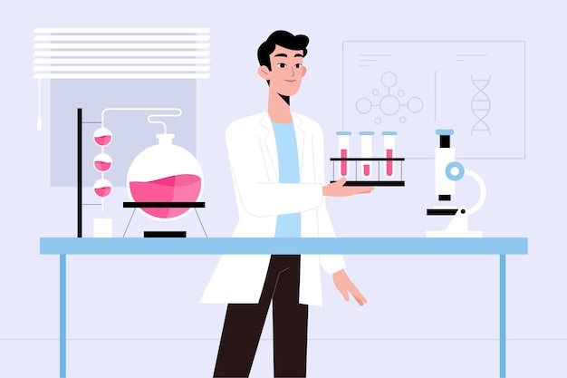 Free vector people working in a science lab