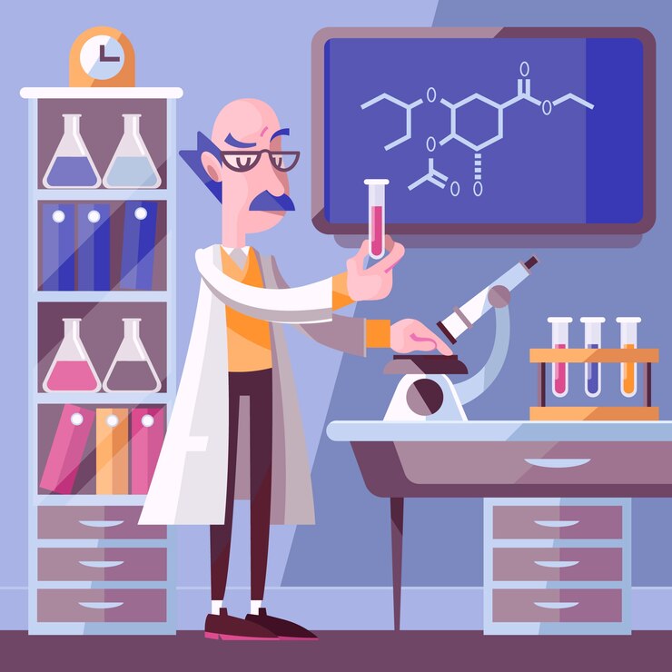 Free Vector people working in a science lab