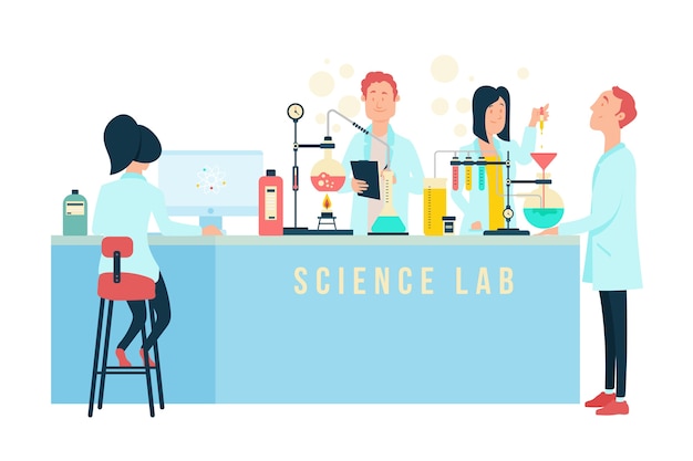 People working in a science lab