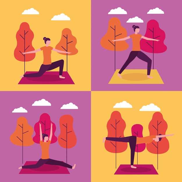 Free vector people yoga activity