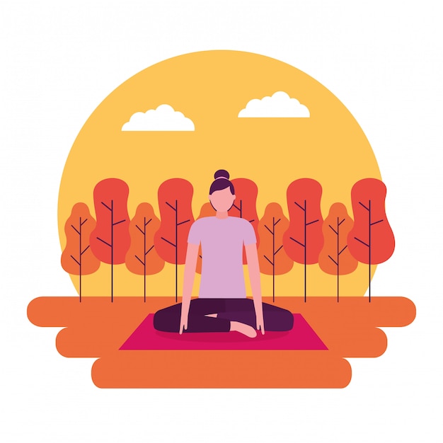 Free vector people yoga activity