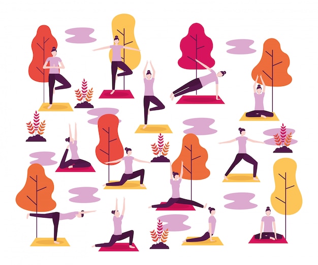 Free vector people yoga activity