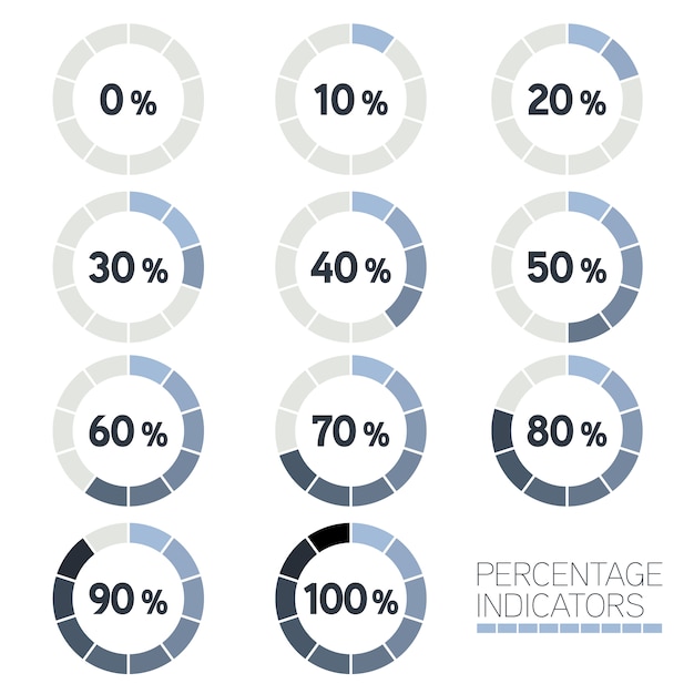 Free vector percentage indicators collection