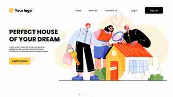 Free vector perfect house of your dream landing page banner