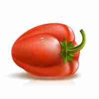 Free vector perfect red pepper with drops on white