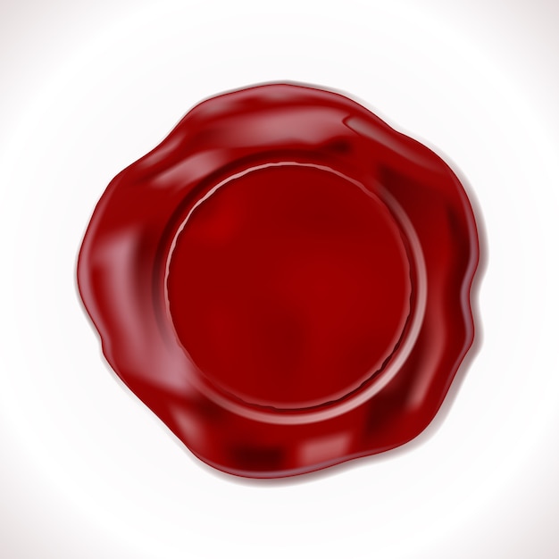 Perfect red wax seal Isolated