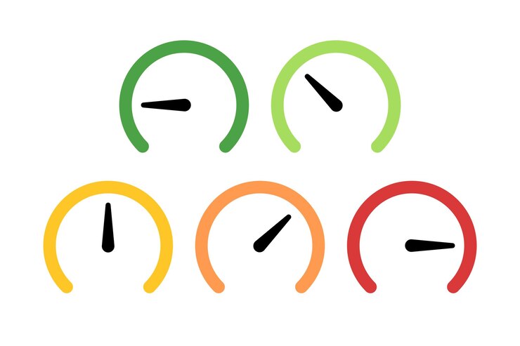 Free Vector performance meters simple flat style set