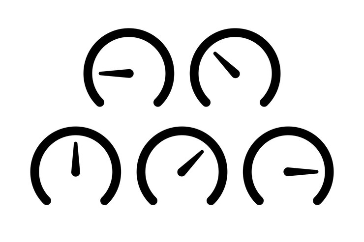 Free Vector performance meters simple glyph style set