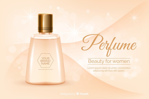 Perfume ad concept in realistic style