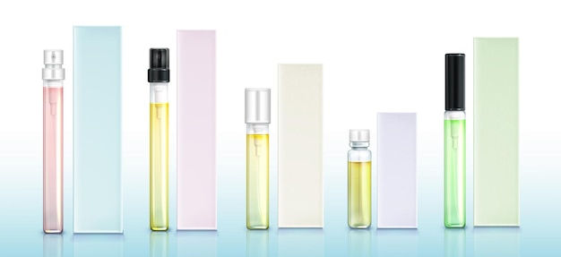 Perfume sample bottles and boxes set