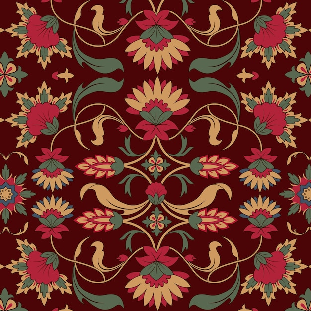 무료 벡터 페르시안 카펫 패턴 디자인