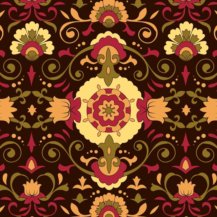 Free Vector persian carpet pattern desing