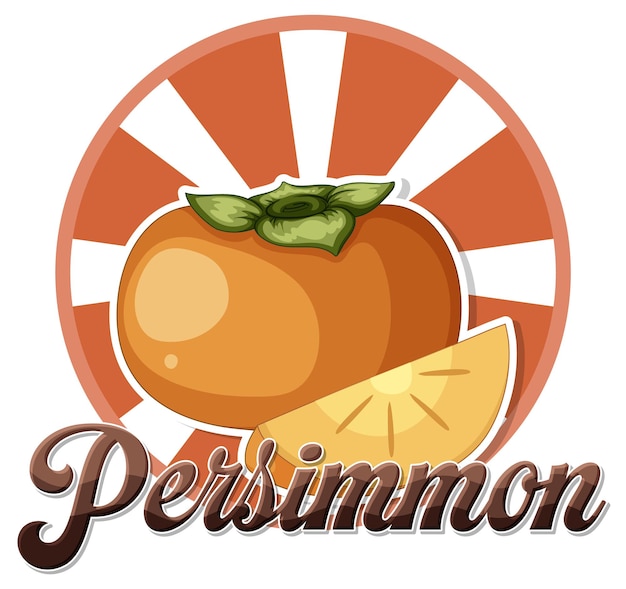 Persimmon fruit cartoon icon