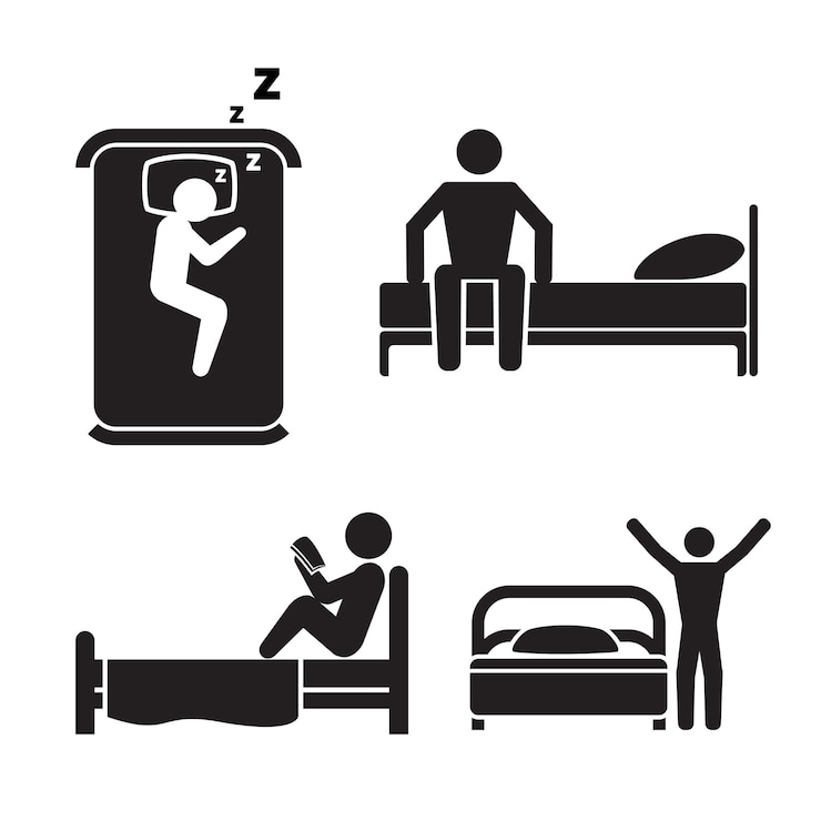 Free Vector person in bed, illustration set