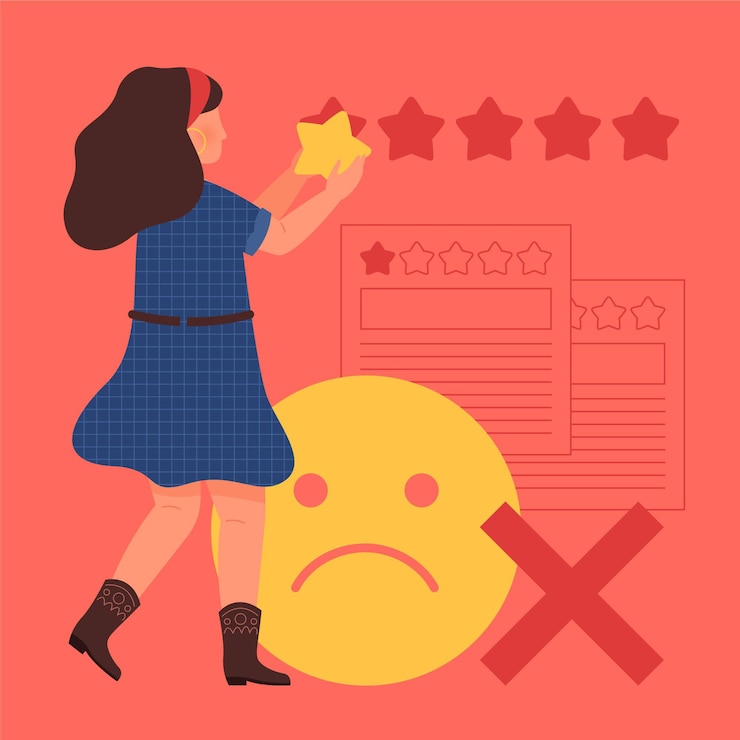 मुफ़्त वेक्टर person complaining about a product