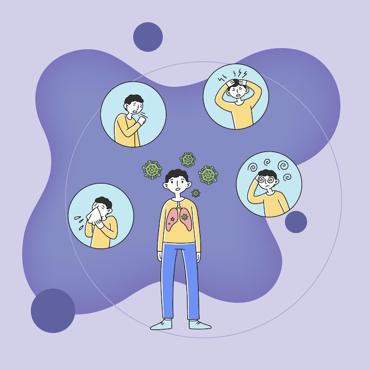 Free Vector person having coronavirus symptoms