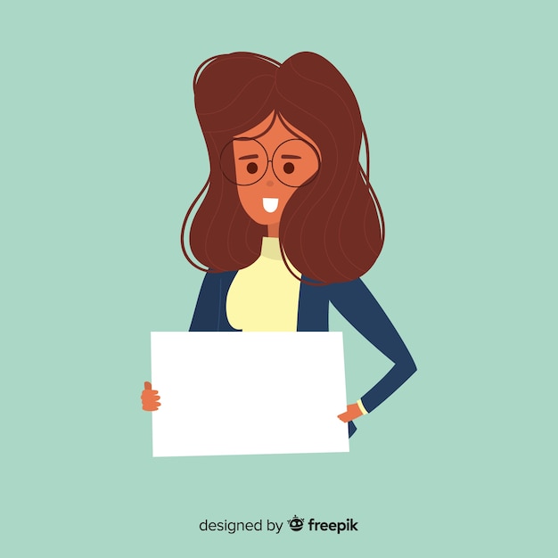 Free vector person holding blank banner