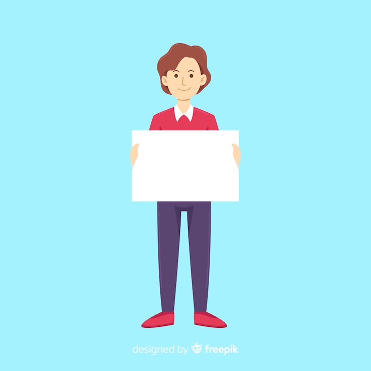 Free Vector person holding blank banner