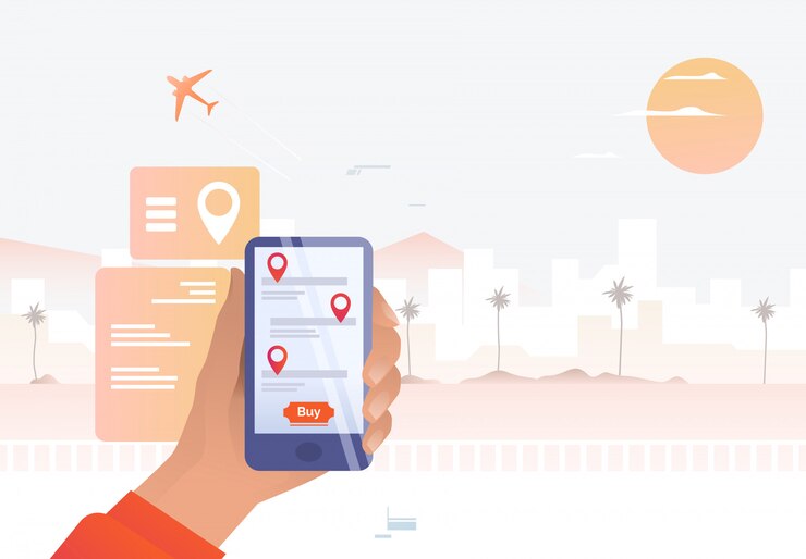 Free Vector person holding mobile phone