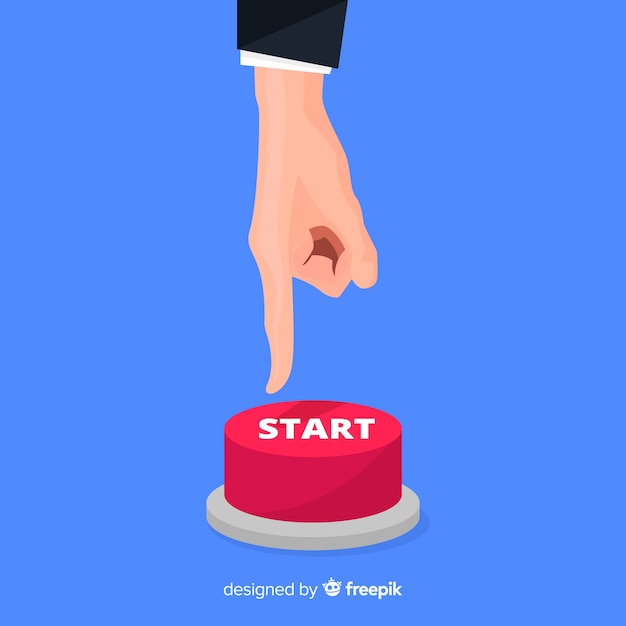 Free vector person pressing start button