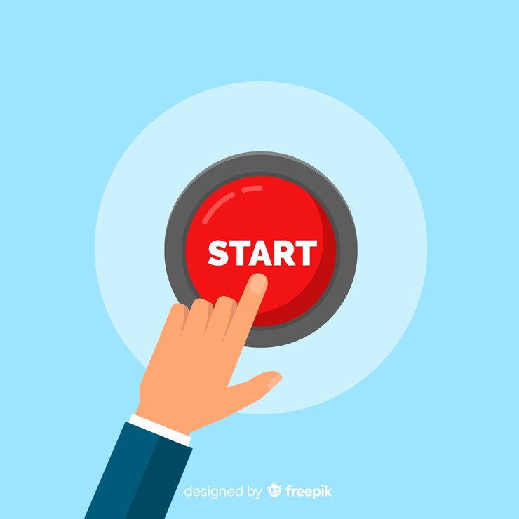 Free Vector person pressing start button