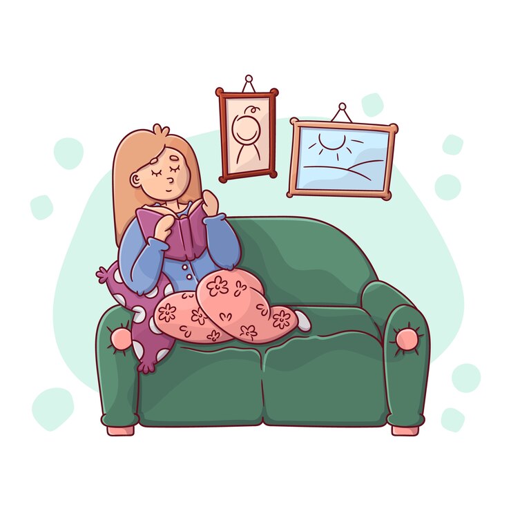 Free Vector a person relaxing at home illustration