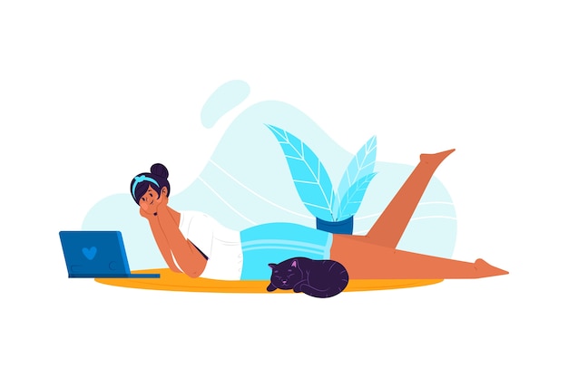 Person relaxing at home theme for illustration