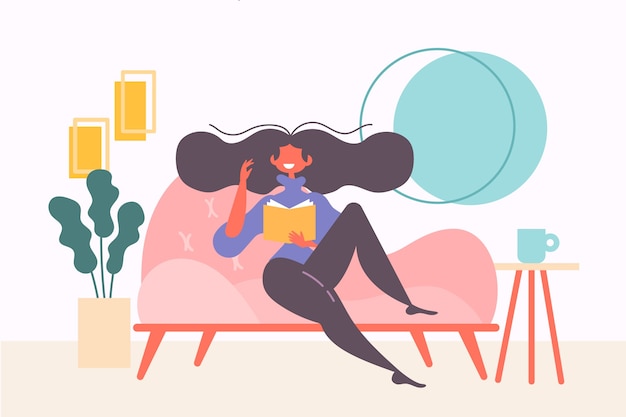 Free vector a person relaxing at home