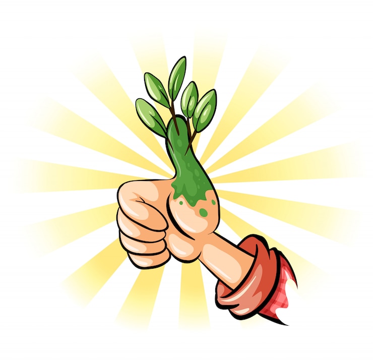 Free Vector person's green thumb